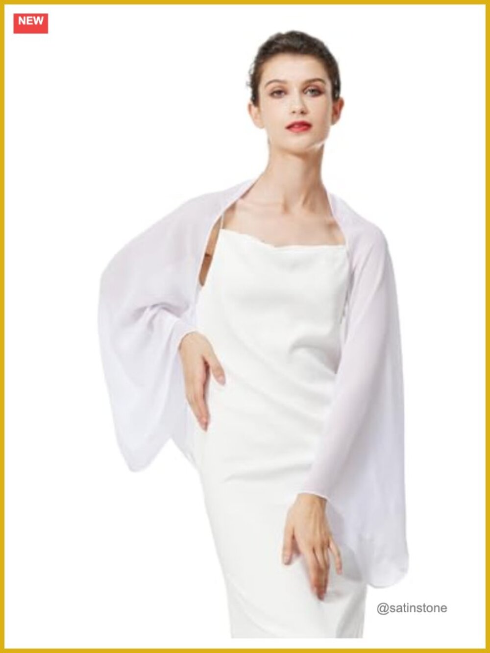 Bridal Chiffon Shawl Wrap with Arm Hole Bride Bridesmaid Cover Up Summer